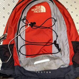 The North Face orange and Gray Backpack
